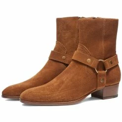 Saint Laurent Wyatt Harness Suede Boot